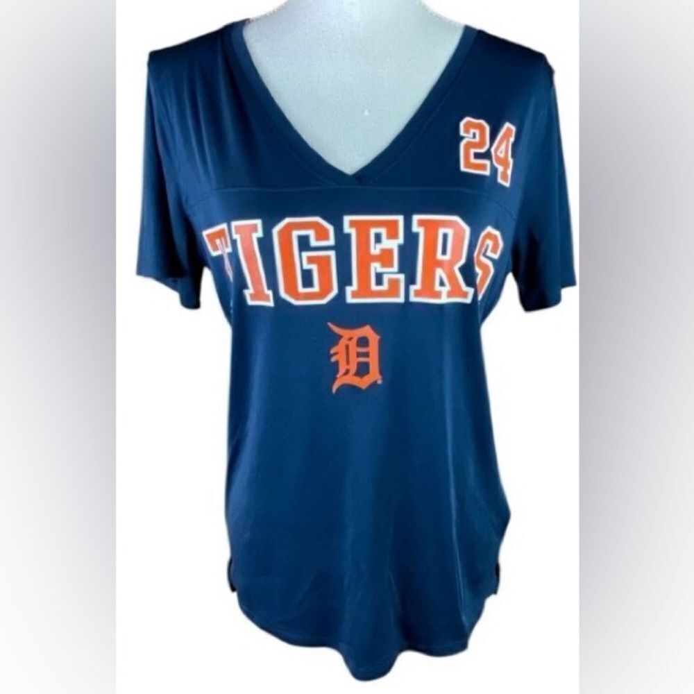 Campus Lifestyle Detroit Tigers Womens Navy Blue T-Shirt Size Large